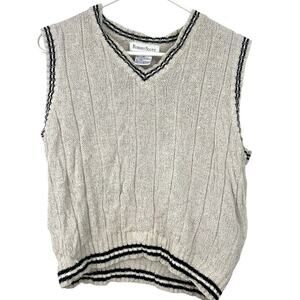 VINTAGE | S | Sweater Vest Sleeveless Knit Top Preppy Academia Linen Tennis Core